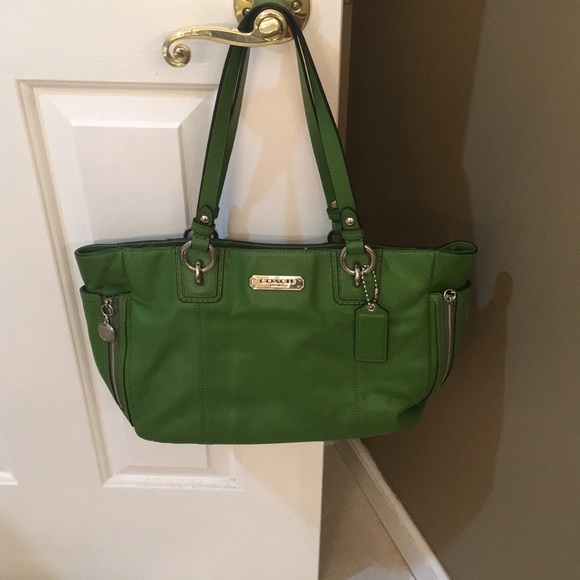 Green coach bag
